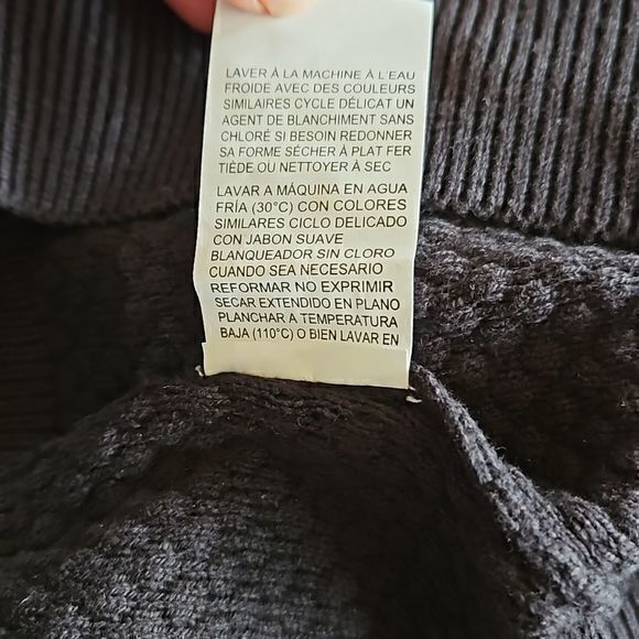 Perry Ellis Black Waffle Knit Long Sleeve Pullover 1/4 Zip Sweater Sz M New - Picture 7 of 14